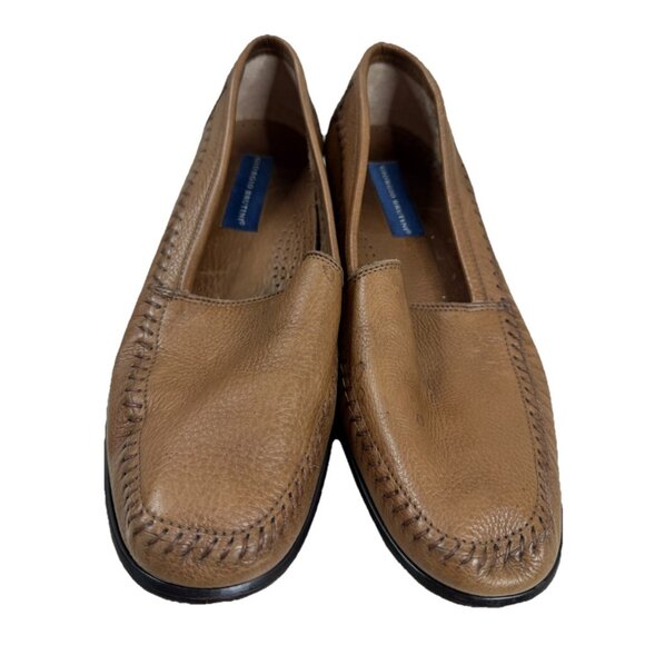 Giorgio Brutini Men Sz 10.5 Tan Brown Neutral Leather Slip On Loafer GUC main image 8